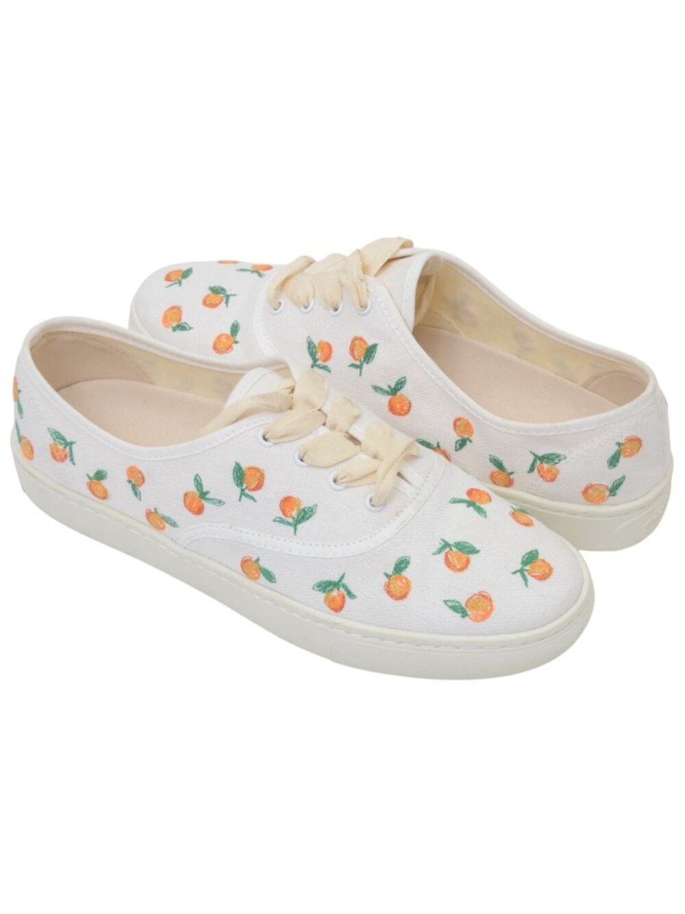 NEW Soludos Marin Womens 8.5 Embroidered Orange Lo-Top Lace Up Canvas Sneakers